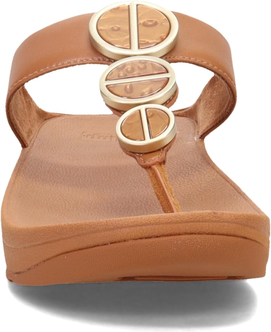 image:imageFitFlop Womens LULU Suede ToePost Sandals Lightweight Summer Walking Sandals with Cushioned Comfort Arch Support amp GripLight Tan