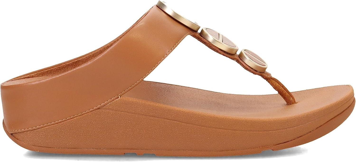 image:imageFitFlop Womens LULU Suede ToePost Sandals Lightweight Summer Walking Sandals with Cushioned Comfort Arch Support amp GripLight Tan