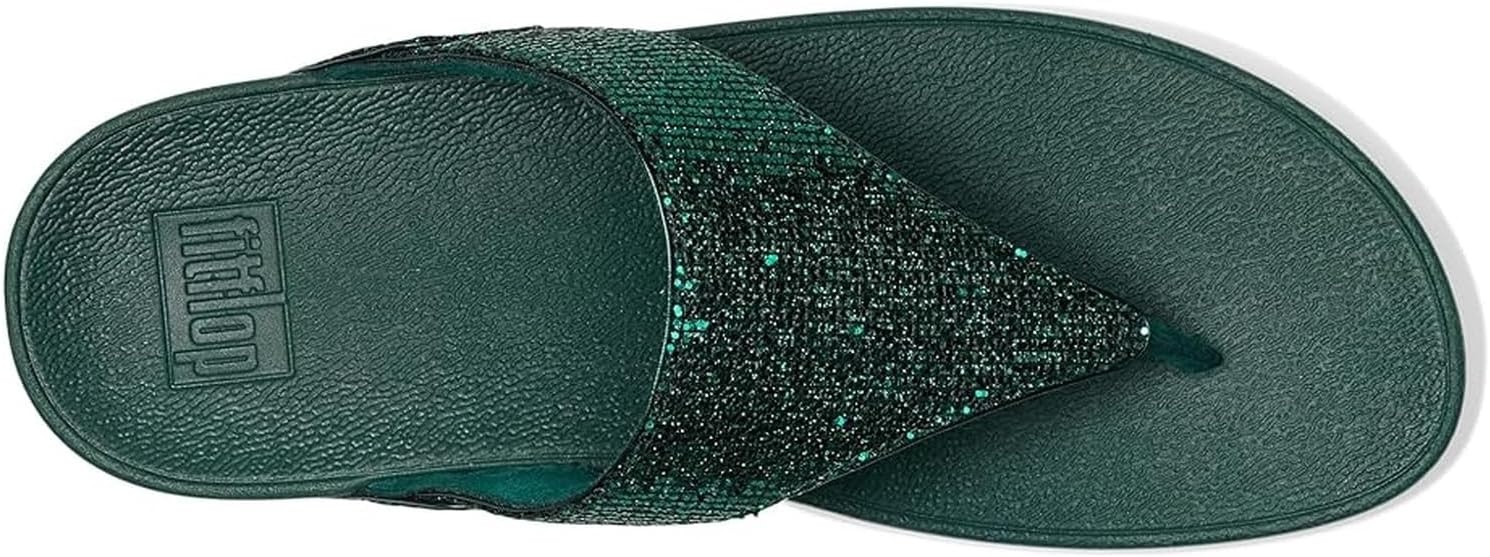 image:imageFitFlop Womens LULU Suede ToePost Sandals Lightweight Summer Walking Sandals with Cushioned Comfort Arch Support amp GripMetallic Deep Teal