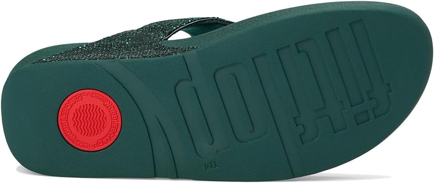 image:imageFitFlop Womens LULU Suede ToePost Sandals Lightweight Summer Walking Sandals with Cushioned Comfort Arch Support amp GripMetallic Deep Teal