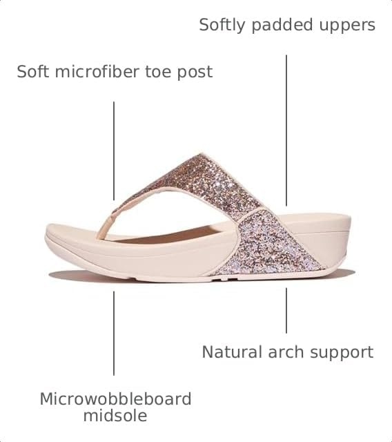 image:imageFitFlop Womens LULU Suede ToePost Sandals Lightweight Summer Walking Sandals with Cushioned Comfort Arch Support amp GripNude Rose Mix