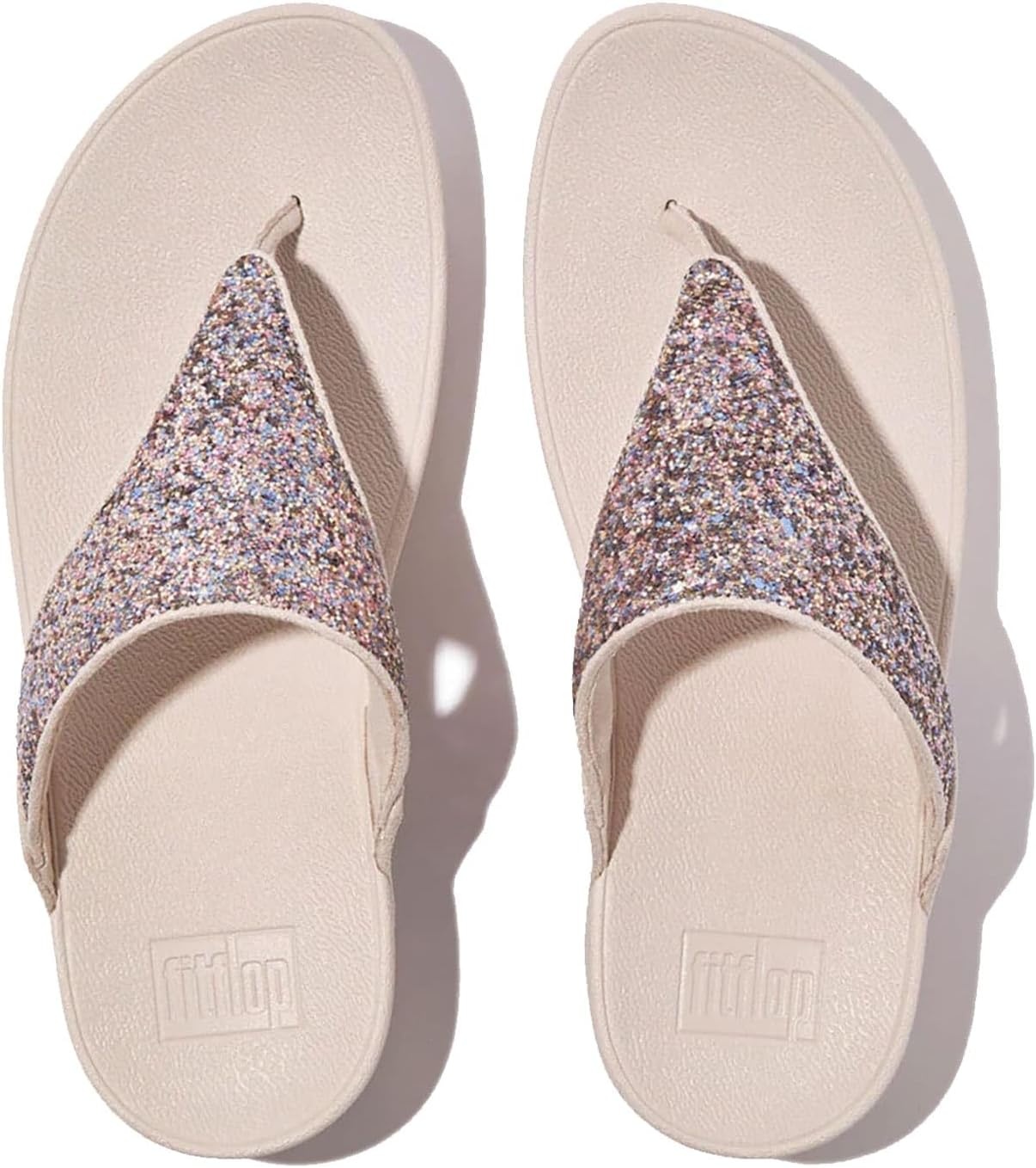 image:imageFitFlop Womens LULU Suede ToePost Sandals Lightweight Summer Walking Sandals with Cushioned Comfort Arch Support amp GripNude Rose Mix