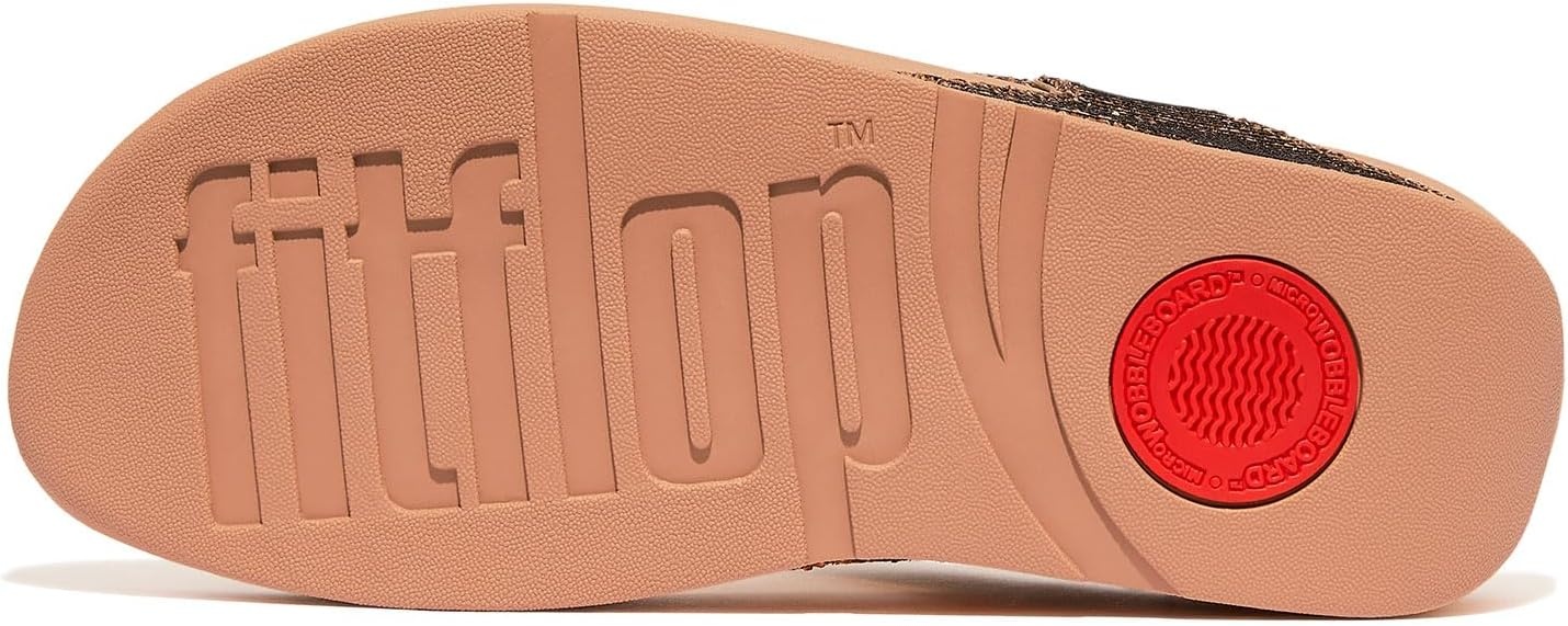 image:imageFitFlop Womens LULU Suede ToePost Sandals Lightweight Summer Walking Sandals with Cushioned Comfort Arch Support amp GripOld Gold