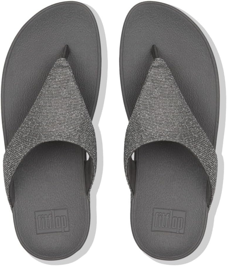 image:imageFitFlop Womens LULU Suede ToePost Sandals Lightweight Summer Walking Sandals with Cushioned Comfort Arch Support amp GripPewter
