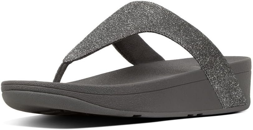 image:imageFitFlop Womens LULU Suede ToePost Sandals Lightweight Summer Walking Sandals with Cushioned Comfort Arch Support amp GripPewter