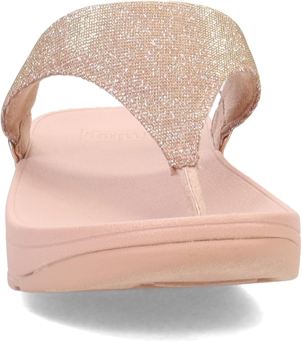 image:imageFitFlop Womens LULU Suede ToePost Sandals Lightweight Summer Walking Sandals with Cushioned Comfort Arch Support amp GripRose Gold