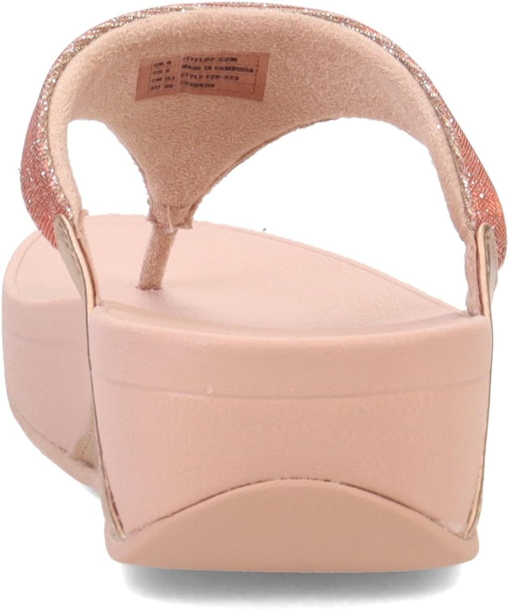 image:imageFitFlop Womens LULU Suede ToePost Sandals Lightweight Summer Walking Sandals with Cushioned Comfort Arch Support amp GripRose Gold