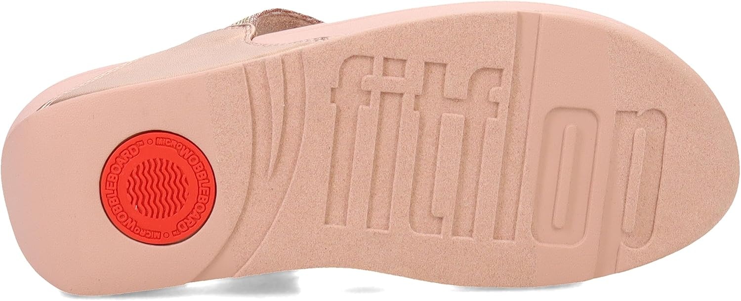 image:imageFitFlop Womens LULU Suede ToePost Sandals Lightweight Summer Walking Sandals with Cushioned Comfort Arch Support amp GripRose Gold