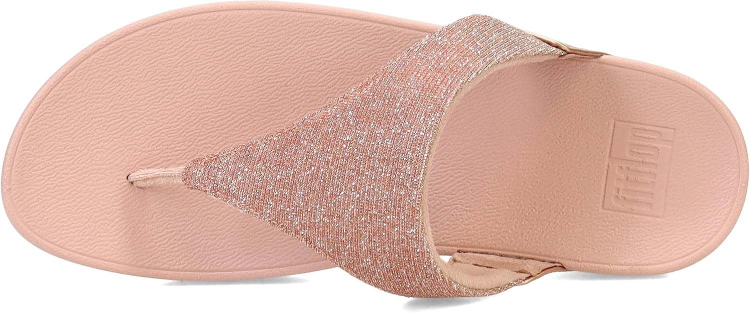 image:imageFitFlop Womens LULU Suede ToePost Sandals Lightweight Summer Walking Sandals with Cushioned Comfort Arch Support amp GripRose Gold