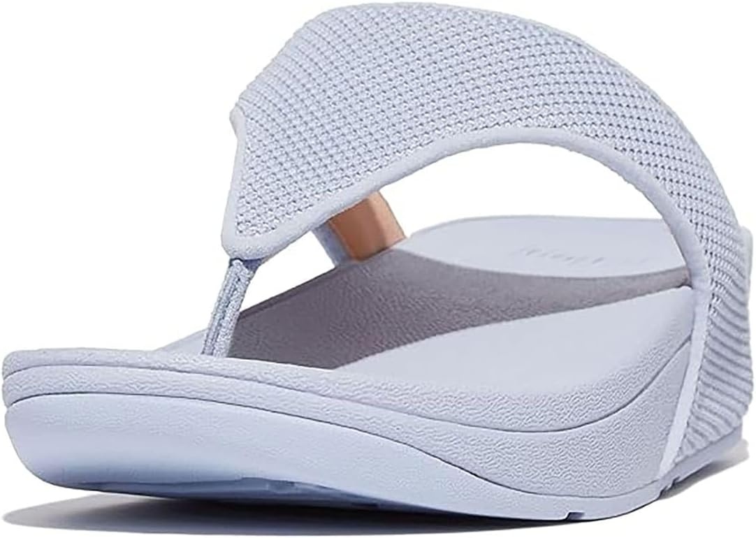 image:imageFitFlop Womens LULU Suede ToePost Sandals Lightweight Summer Walking Sandals with Cushioned Comfort Arch Support amp GripSkywash Blue