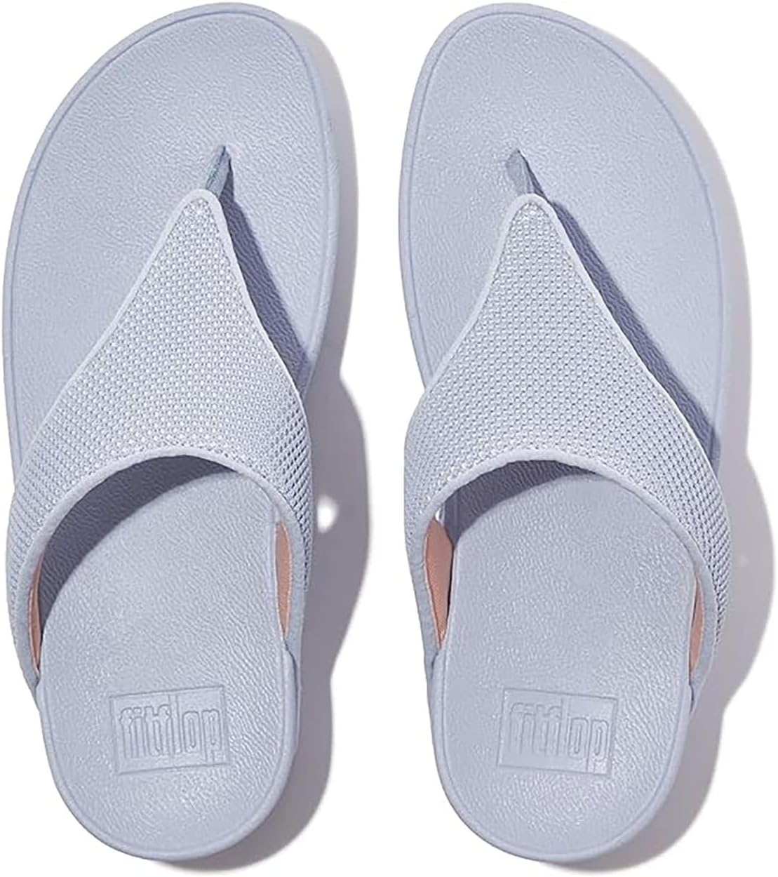 image:imageFitFlop Womens LULU Suede ToePost Sandals Lightweight Summer Walking Sandals with Cushioned Comfort Arch Support amp GripSkywash Blue