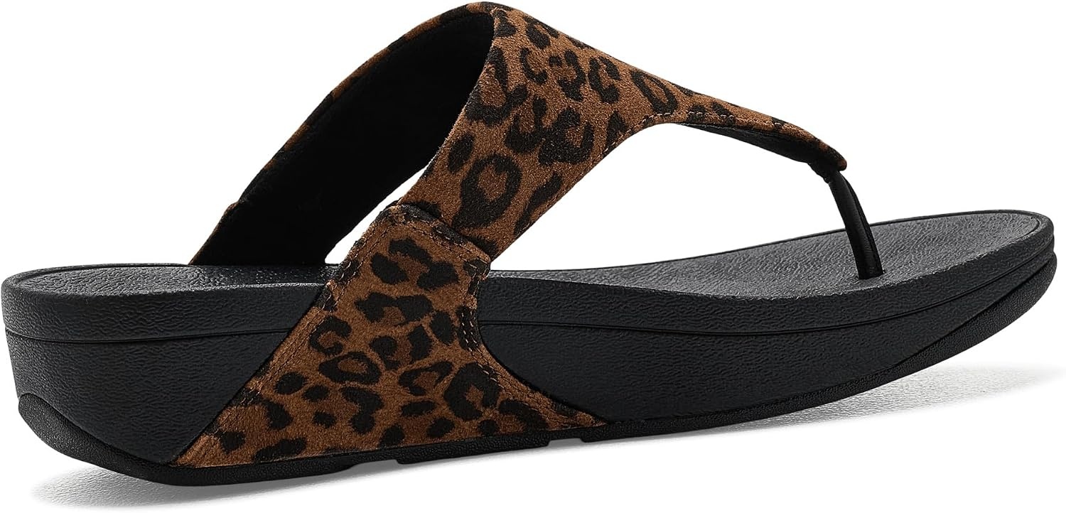 image:imageFitFlop Womens LULU Suede ToePost Sandals Lightweight Summer Walking Sandals with Cushioned Comfort Arch Support amp GripTanBlack