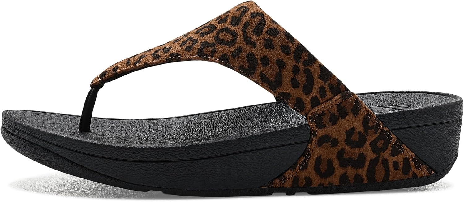 image:imageFitFlop Womens LULU Suede ToePost Sandals Lightweight Summer Walking Sandals with Cushioned Comfort Arch Support amp GripTanBlack