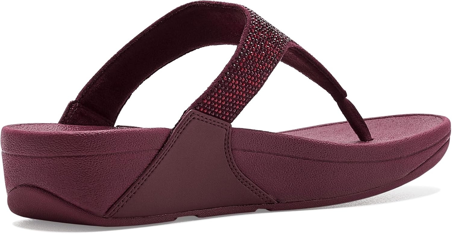 image:imageFitFlop Womens Lulu Crystal Embellished ToePost SandalsDark Merlot