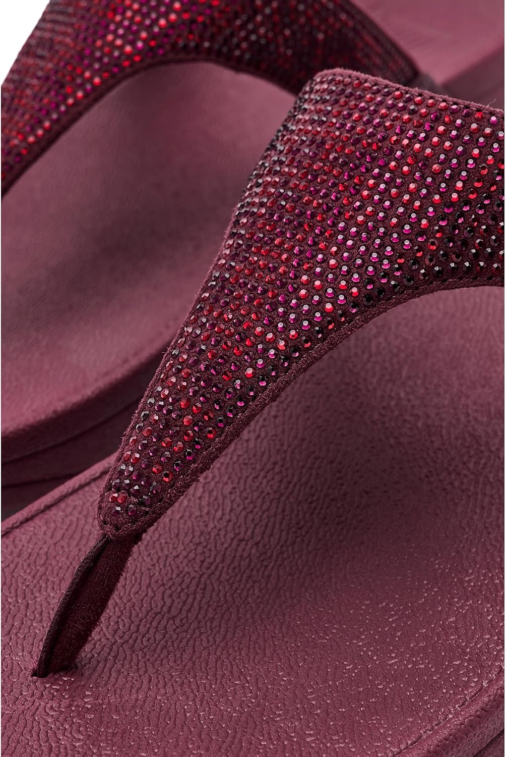 image:imageFitFlop Womens Lulu Crystal Embellished ToePost SandalsDark Merlot