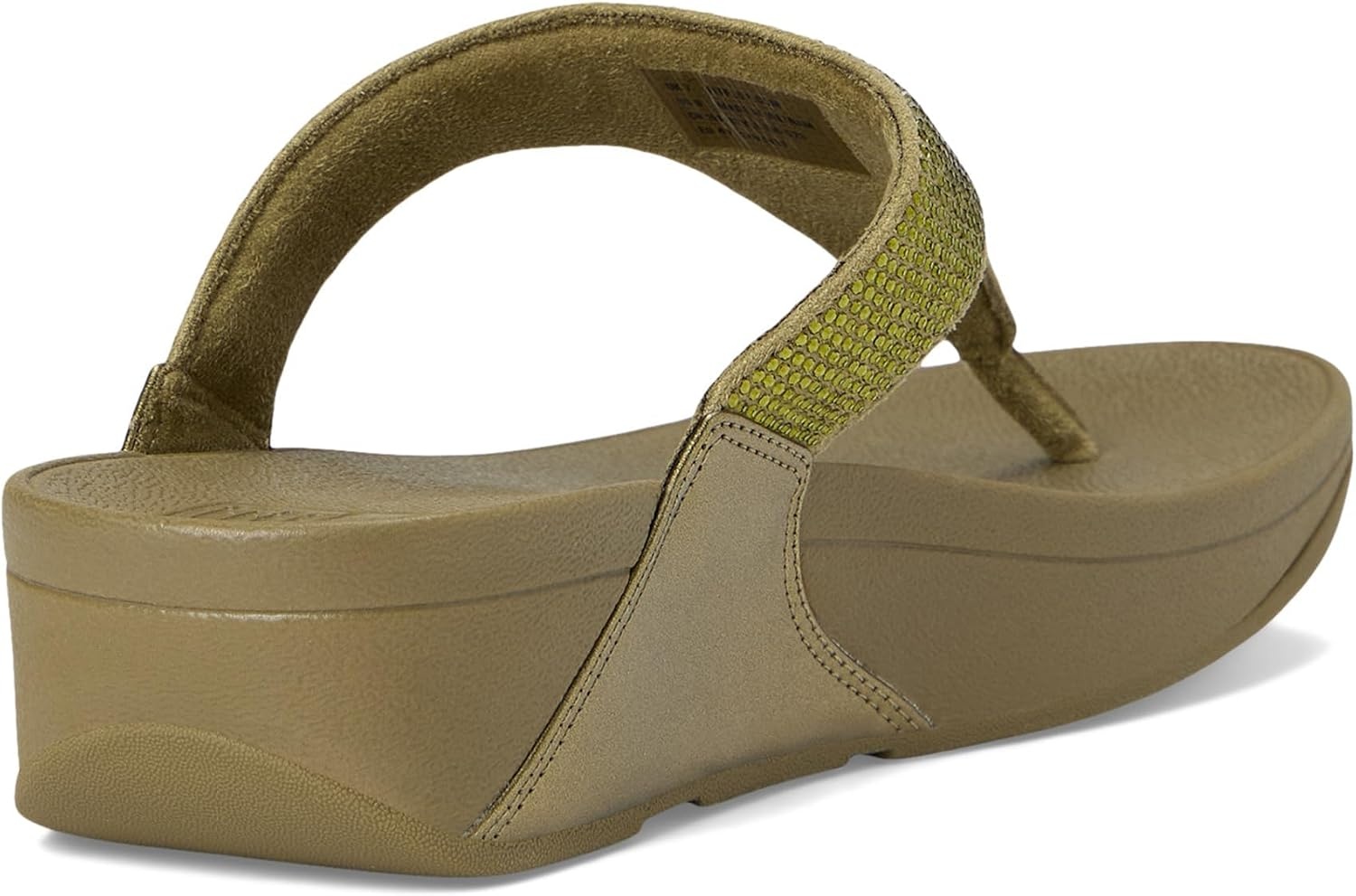image:imageFitFlop Womens Lulu Crystal Embellished ToePost SandalsMetallic Camogreen