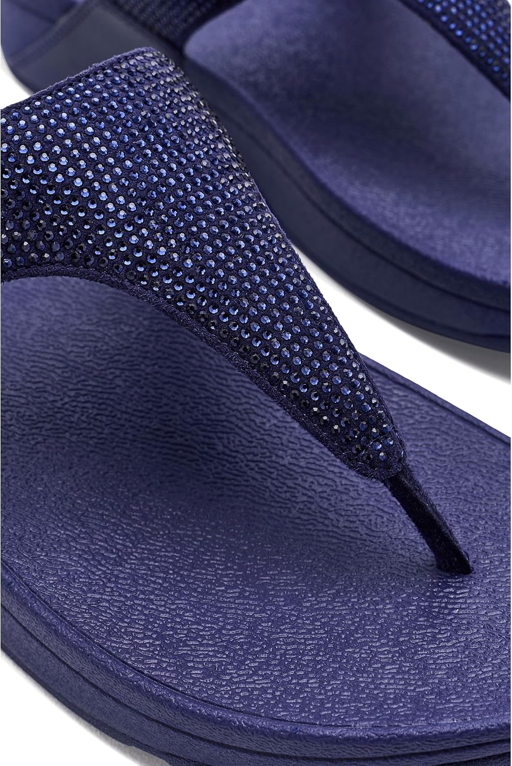 image:imageFitFlop Womens Lulu Crystal Embellished ToePost SandalsNightfall Blue