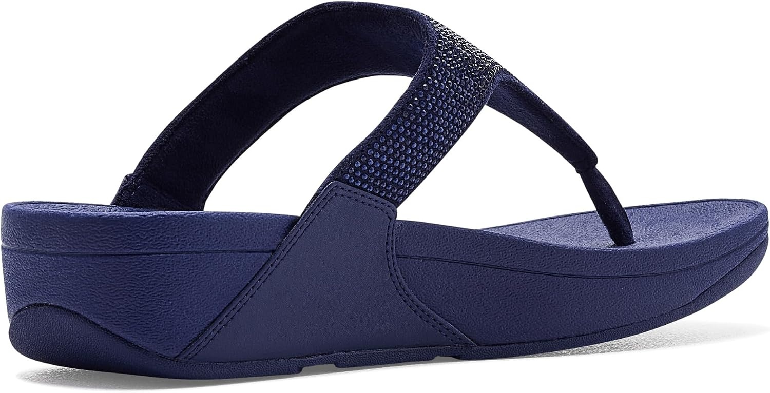image:imageFitFlop Womens Lulu Crystal Embellished ToePost SandalsNightfall Blue