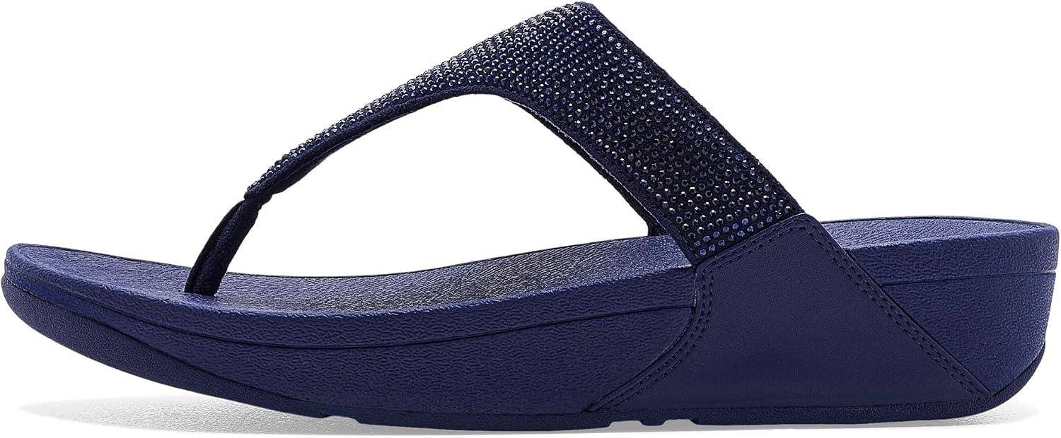 image:imageFitFlop Womens Lulu Crystal Embellished ToePost SandalsNightfall Blue