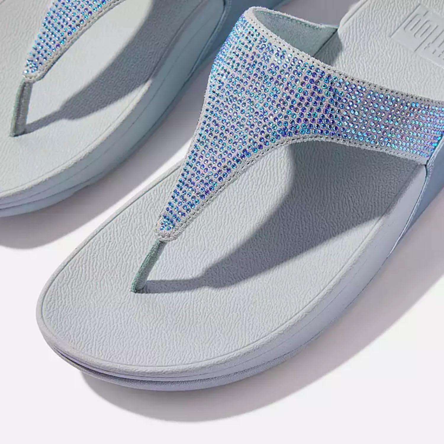 image:imageFitFlop Womens Lulu Crystal Embellished ToePost SandalsQuiet Blue