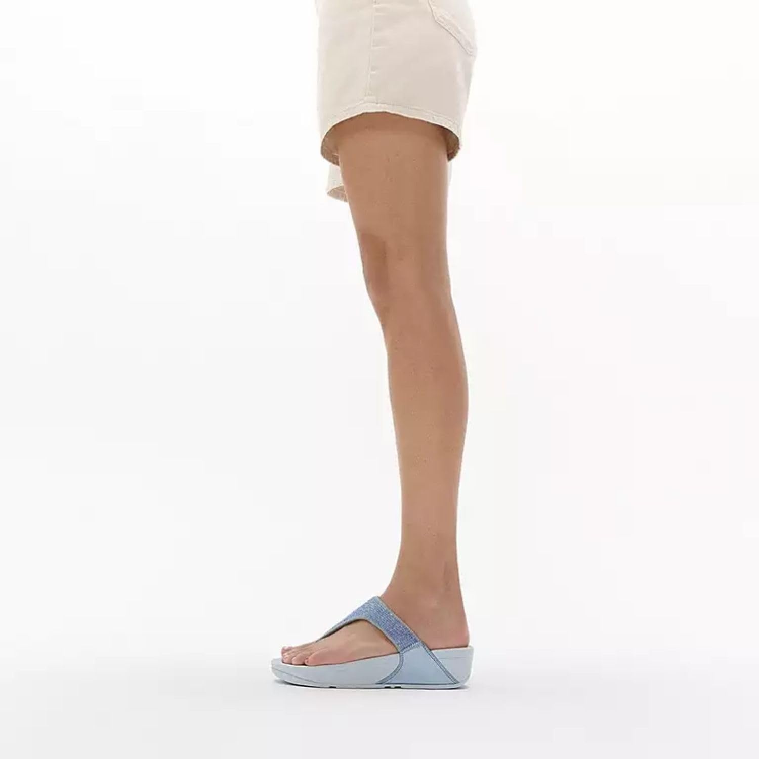 image:imageFitFlop Womens Lulu Crystal Embellished ToePost SandalsQuiet Blue