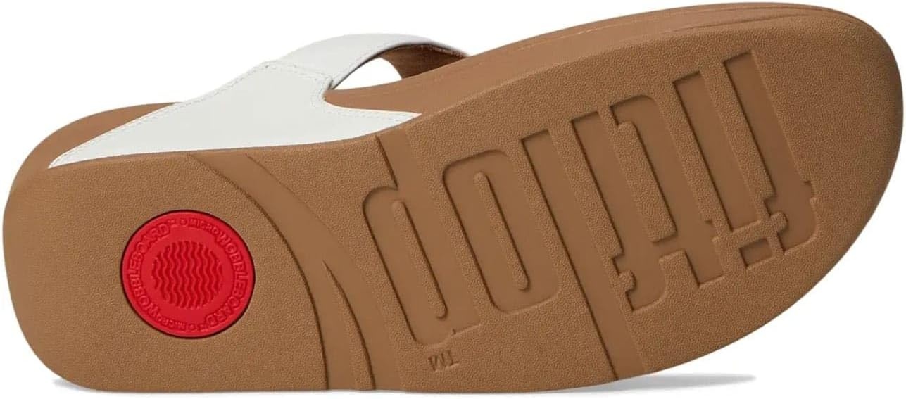 image:imageFitFlop Womens Lulu CrystalBuckle Leather ToePost SandalUrban White
