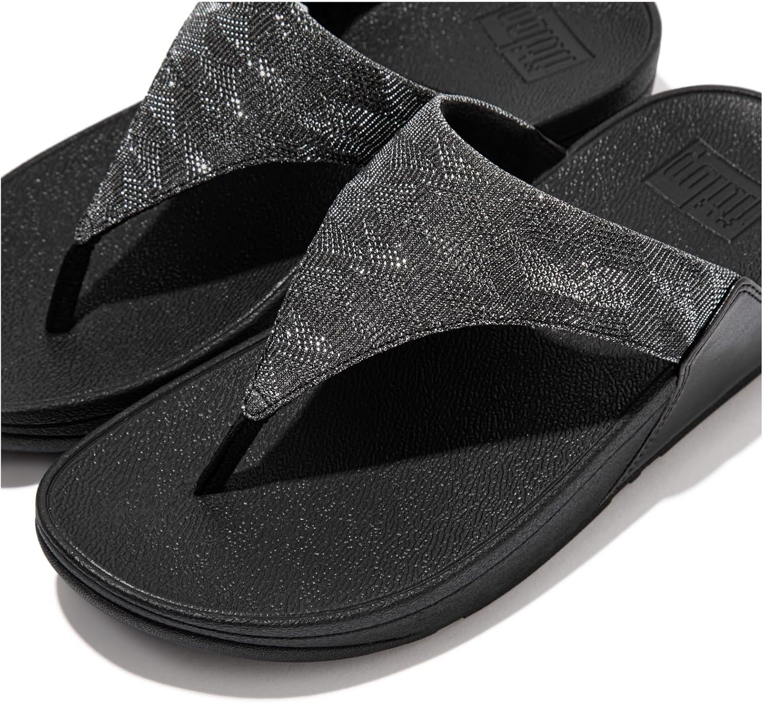 image:imageFitFlop Womens Lulu Glitz ToePost SandalAll Black