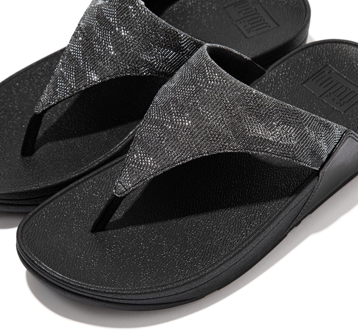 image:imageFitFlop Womens Lulu Glitz ToePost SandalBlack