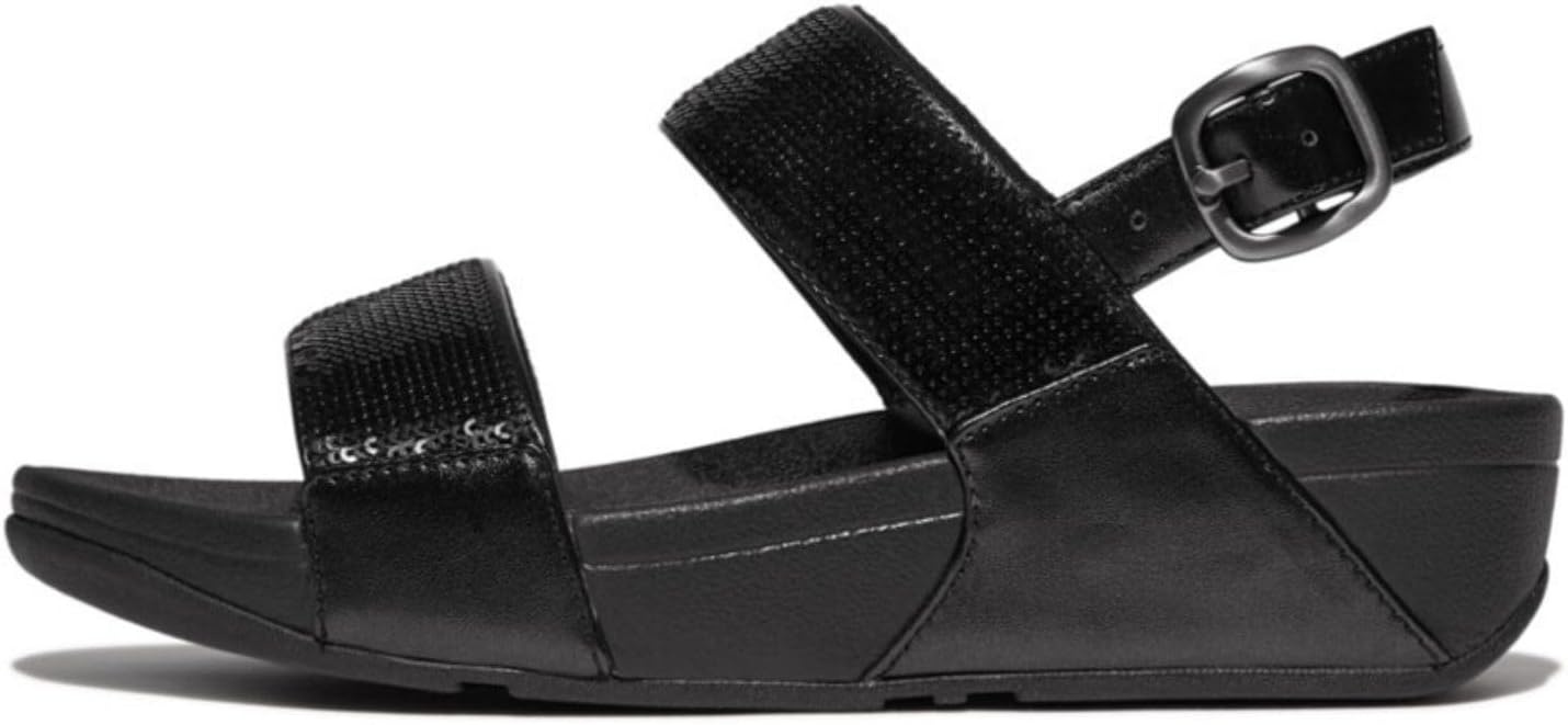 image:imageFitFlop Womens Lulu Sequin Slide Backstrap SandalAll Black