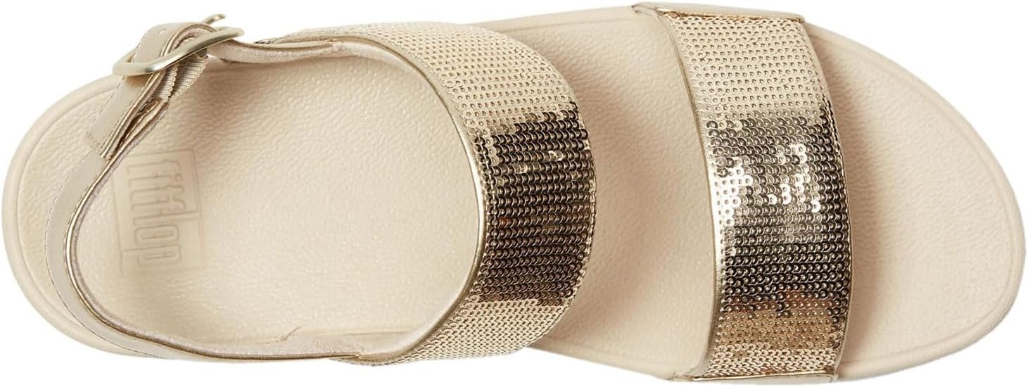 image:imageFitFlop Womens Lulu Sequin Slide Backstrap SandalPlatino