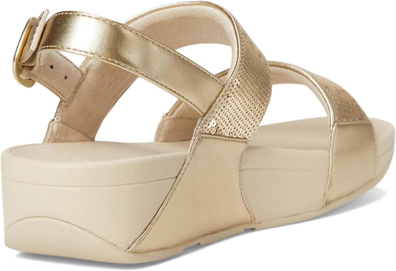 image:imageFitFlop Womens Lulu Sequin Slide Backstrap SandalPlatino
