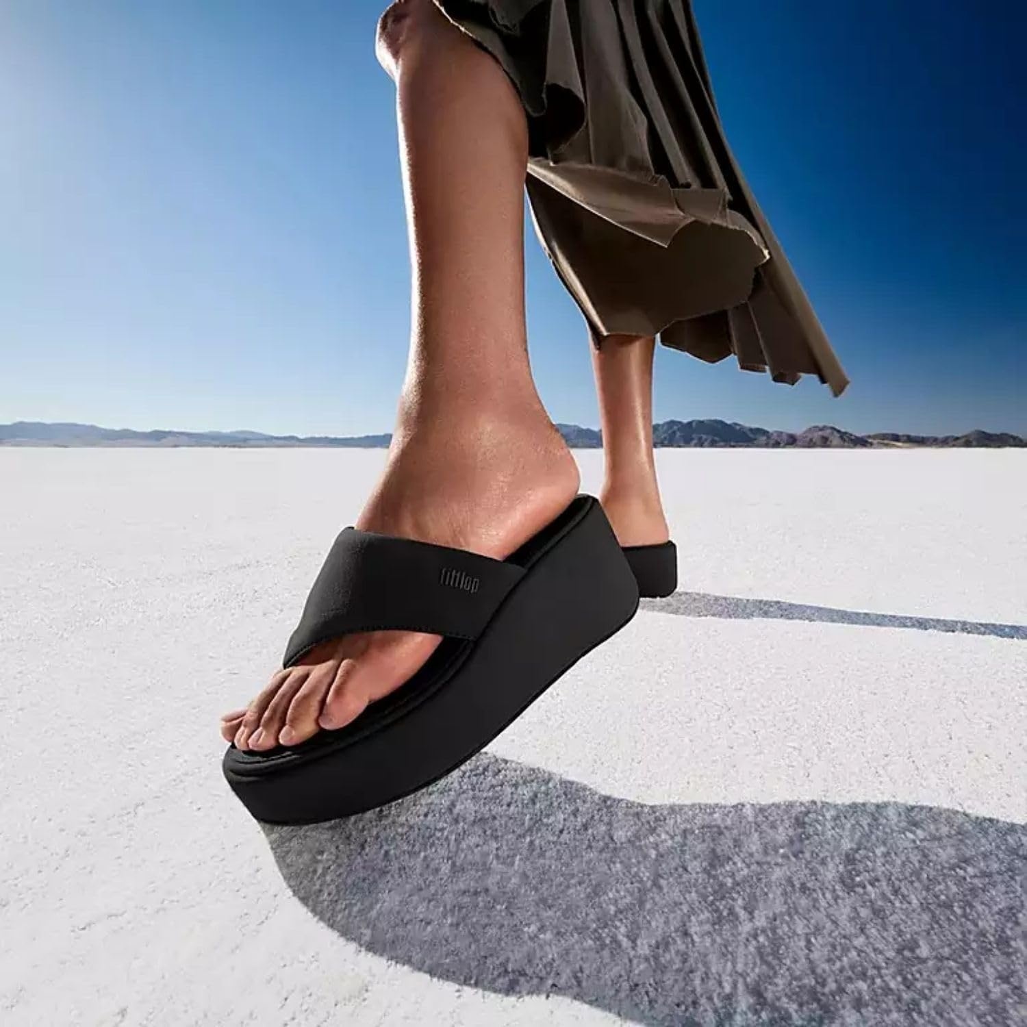 image:imageFitFlop Womens PlatFForms Wedge ToePost SandalAll Black