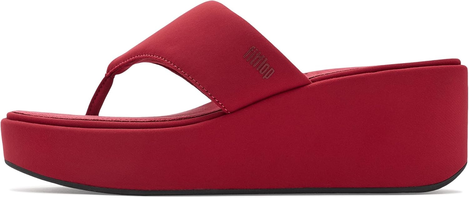 image:imageFitFlop Womens PlatFForms Wedge ToePost SandalBurnt Berry