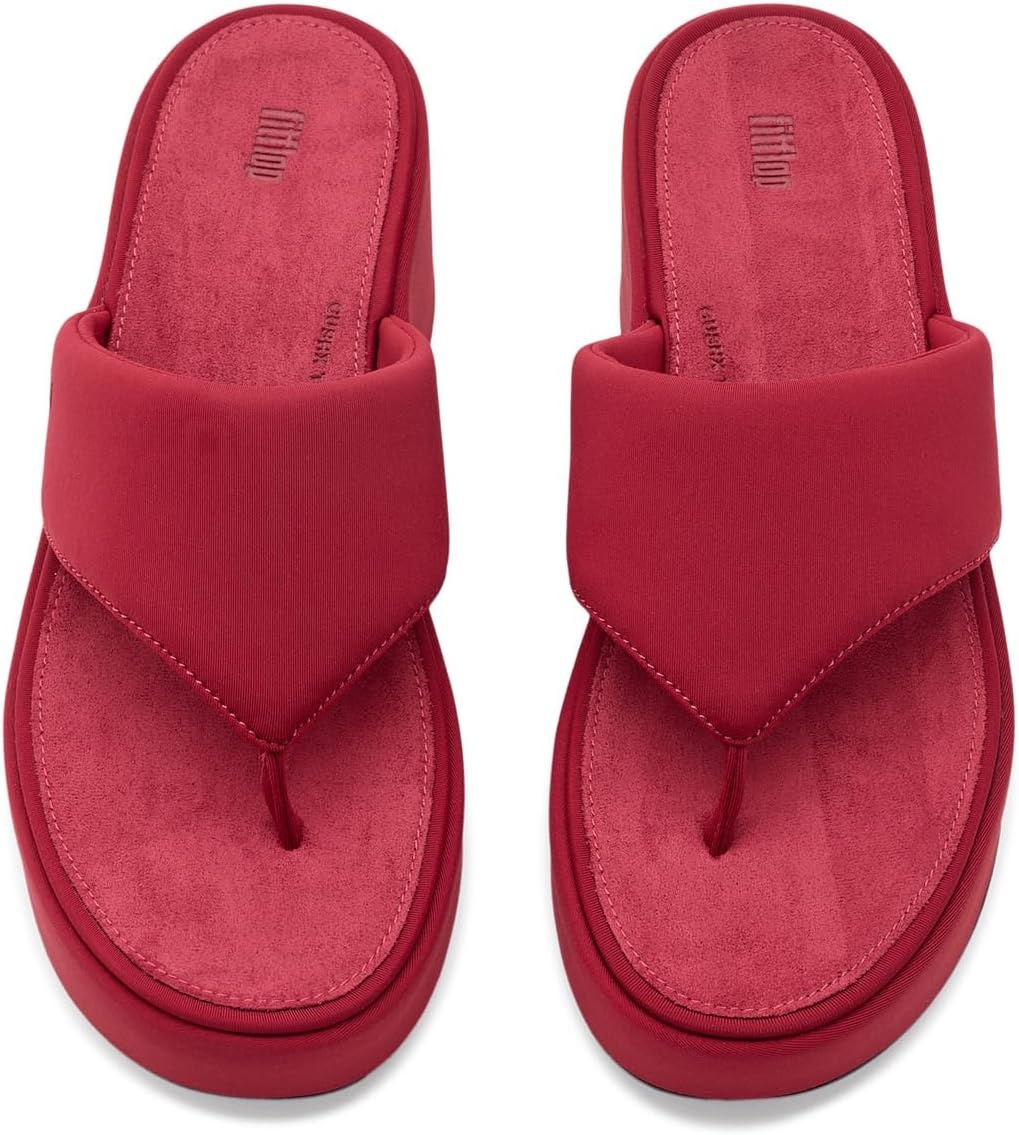 image:imageFitFlop Womens PlatFForms Wedge ToePost SandalBurnt Berry