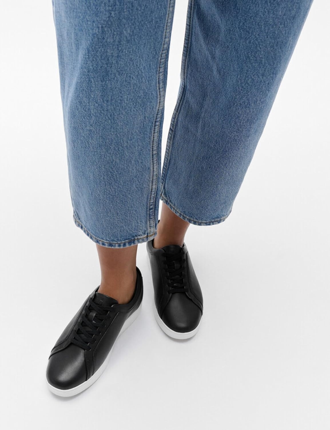 image:imageFitFlop Womens Rally Leather SneakersBlack