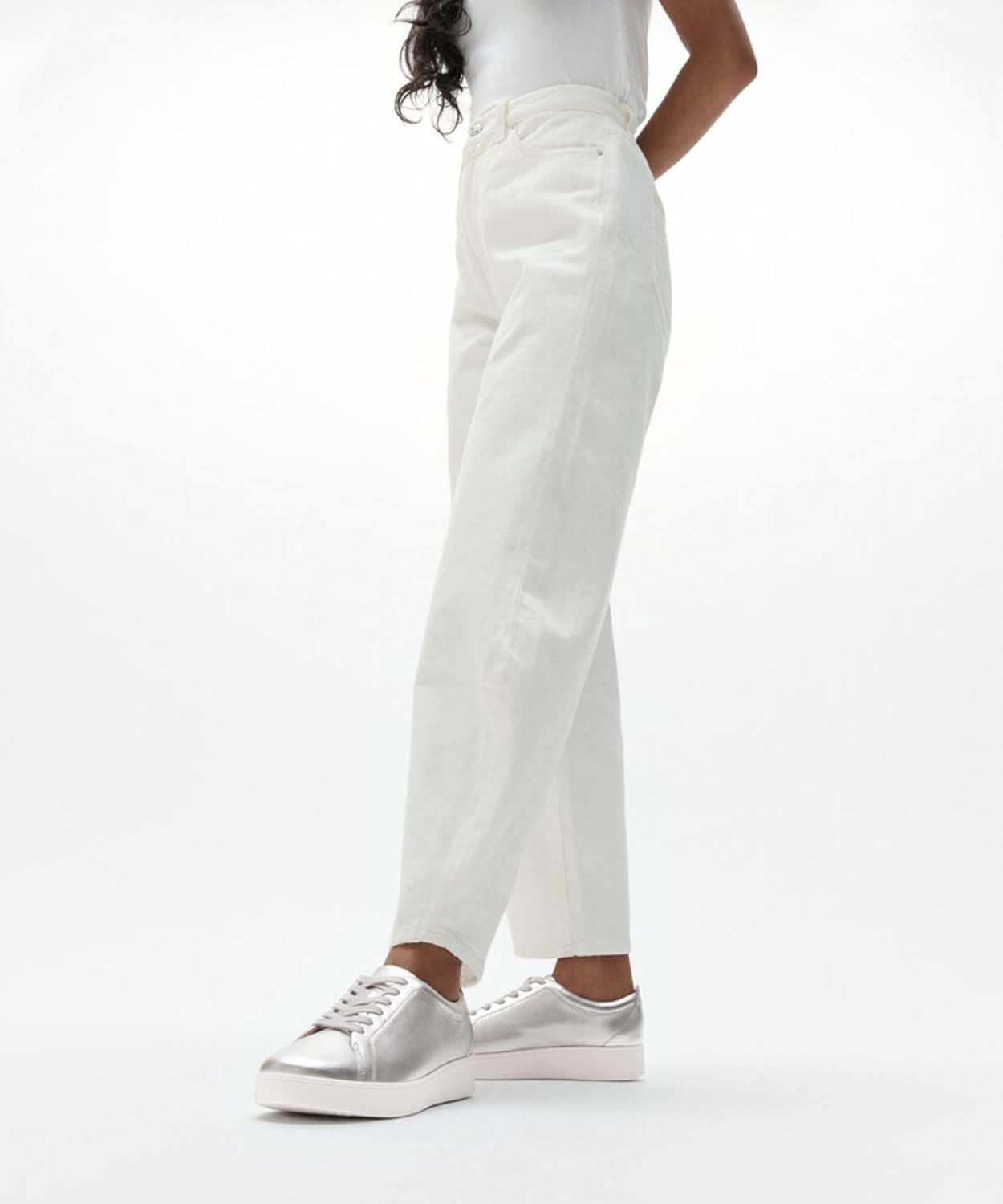 image:imageFitFlop Womens Rally Leather SneakersSilver 2