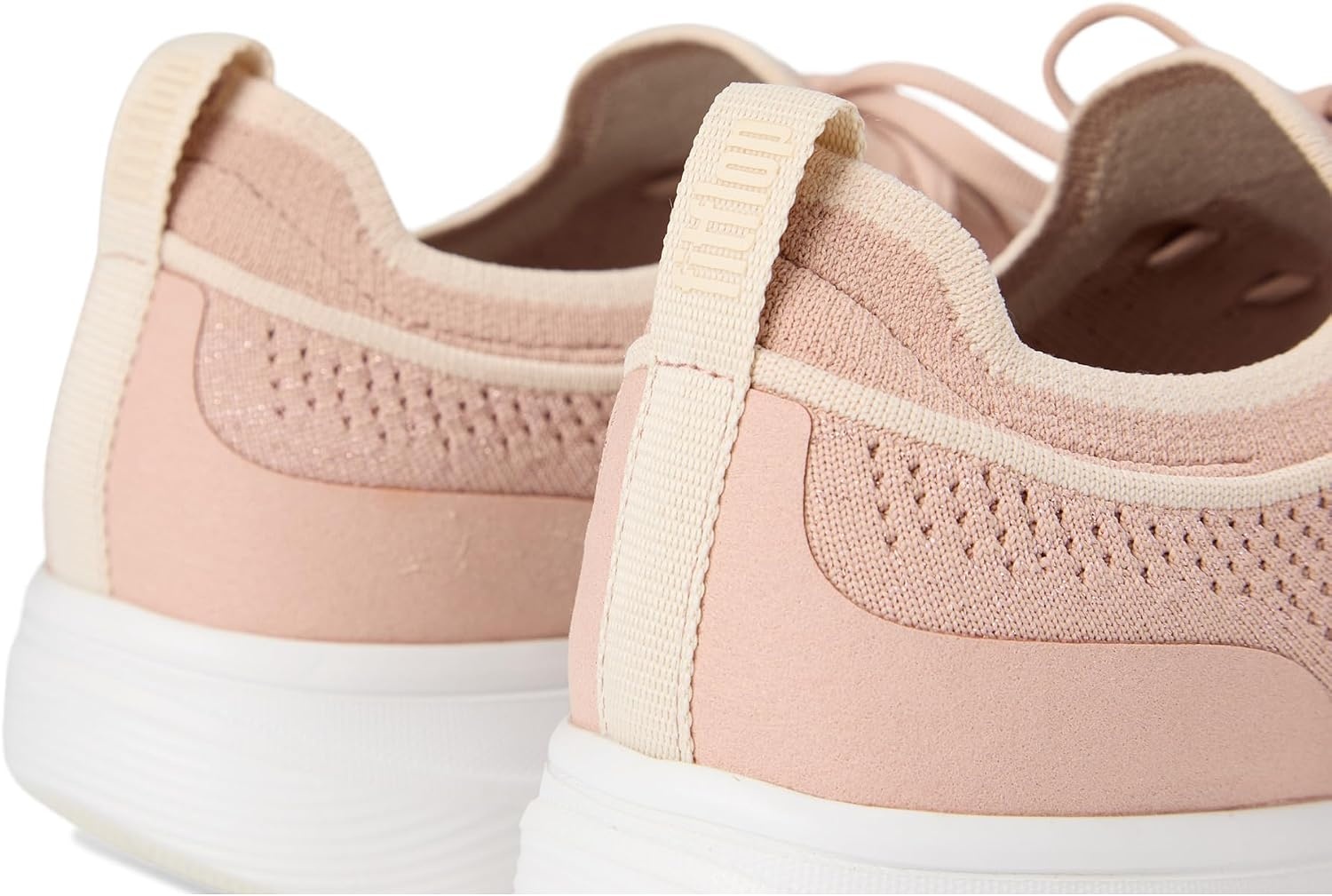 image:imageFitFlop Womens Superq Knit Slipon Laced SneakersBeige BuffRose Gold