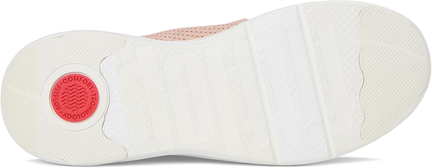 image:imageFitFlop Womens Superq Knit Slipon Laced SneakersBeige BuffRose Gold