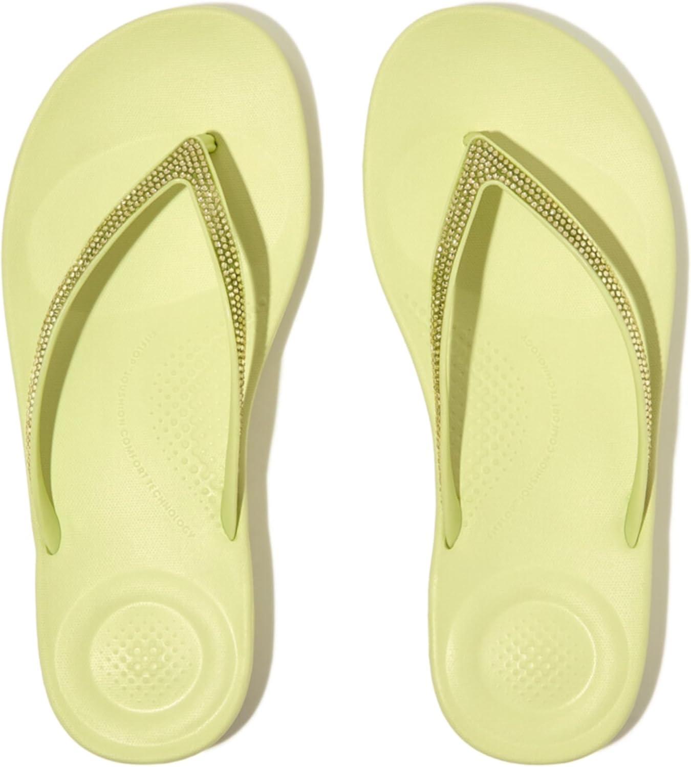 image:imageFitFlop Womens iQushion Sparkle Ergonomic Flip Flops for Walking Lightweight Waterproof Cushioned Thong Sandals for Women with Non Slip Bottom and Arch Support Lightweight Waterproof Walking Sandals wCushioned Comfort amp Arch SupportGreen