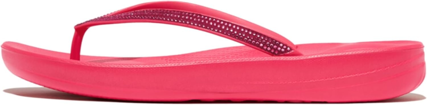 image:imageFitFlop Womens iQushion Sparkle Ergonomic Flip Flops for Walking Lightweight Waterproof Cushioned Thong Sandals for Women with Non Slip Bottom and Arch Support Lightweight Waterproof Walking Sandals wCushioned Comfort amp Arch SupportPink