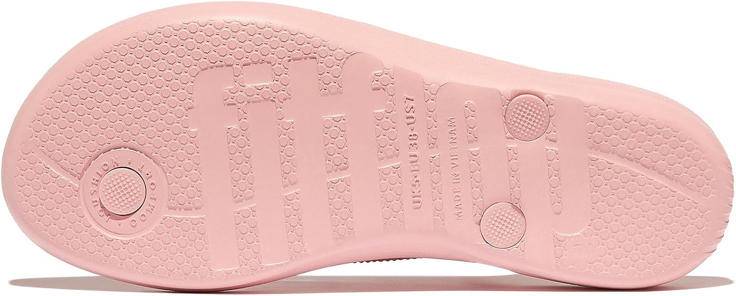 image:imageFitFlop Womens iQushion Sparkle Ergonomic Flip Flops for Walking Lightweight Waterproof Cushioned Thong Sandals for Women with Non Slip Bottom and Arch Support Lightweight Waterproof Walking Sandals wCushioned Comfort amp Arch SupportSoft BlushWild Raspberry