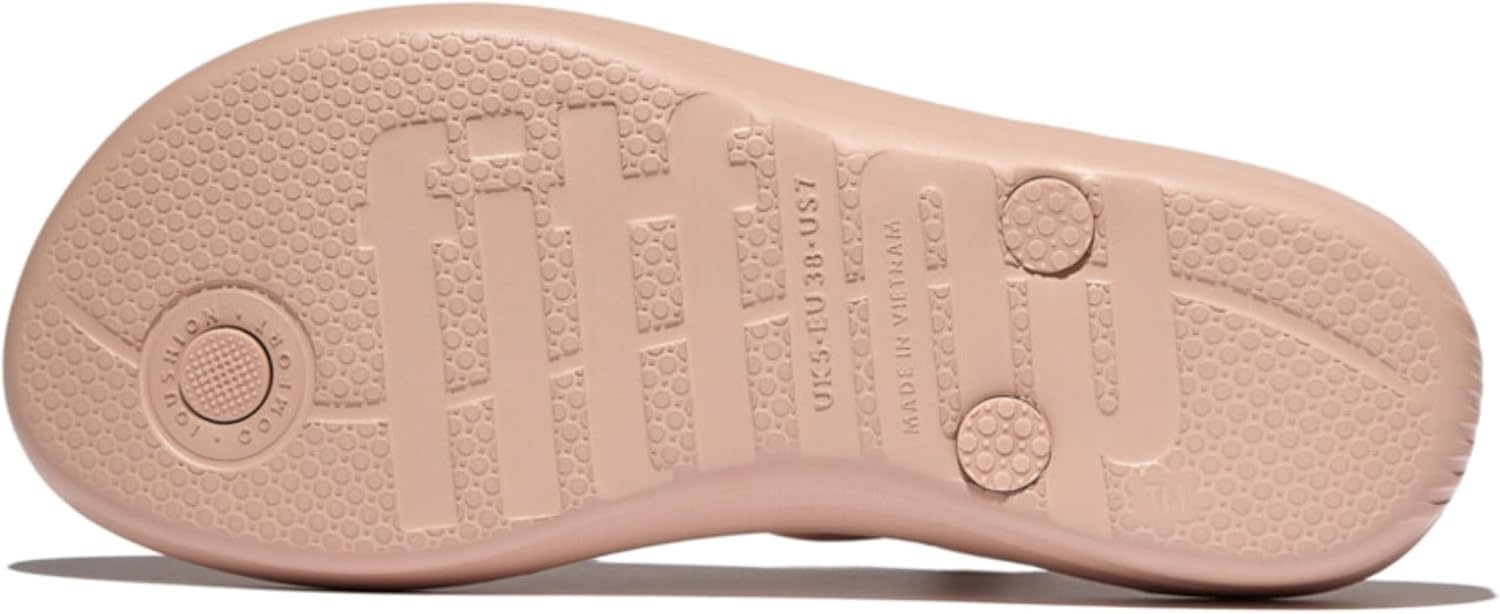 image:imageFitFlop Womens iQushion Sparkle Ergonomic Flip Flops for Walking Lightweight Waterproof Cushioned Thong Sandals for Women with Non Slip Bottom and Arch Support Lightweight Waterproof Walking Sandals wCushioned Comfort amp Arch SupportClassic Beige