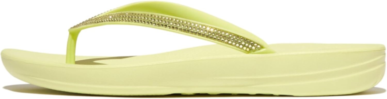 image:imageFitFlop Womens iQushion Sparkle Ergonomic Flip Flops for Walking Lightweight Waterproof Cushioned Thong Sandals for Women with Non Slip Bottom and Arch Support Lightweight Waterproof Walking Sandals wCushioned Comfort amp Arch SupportGreen