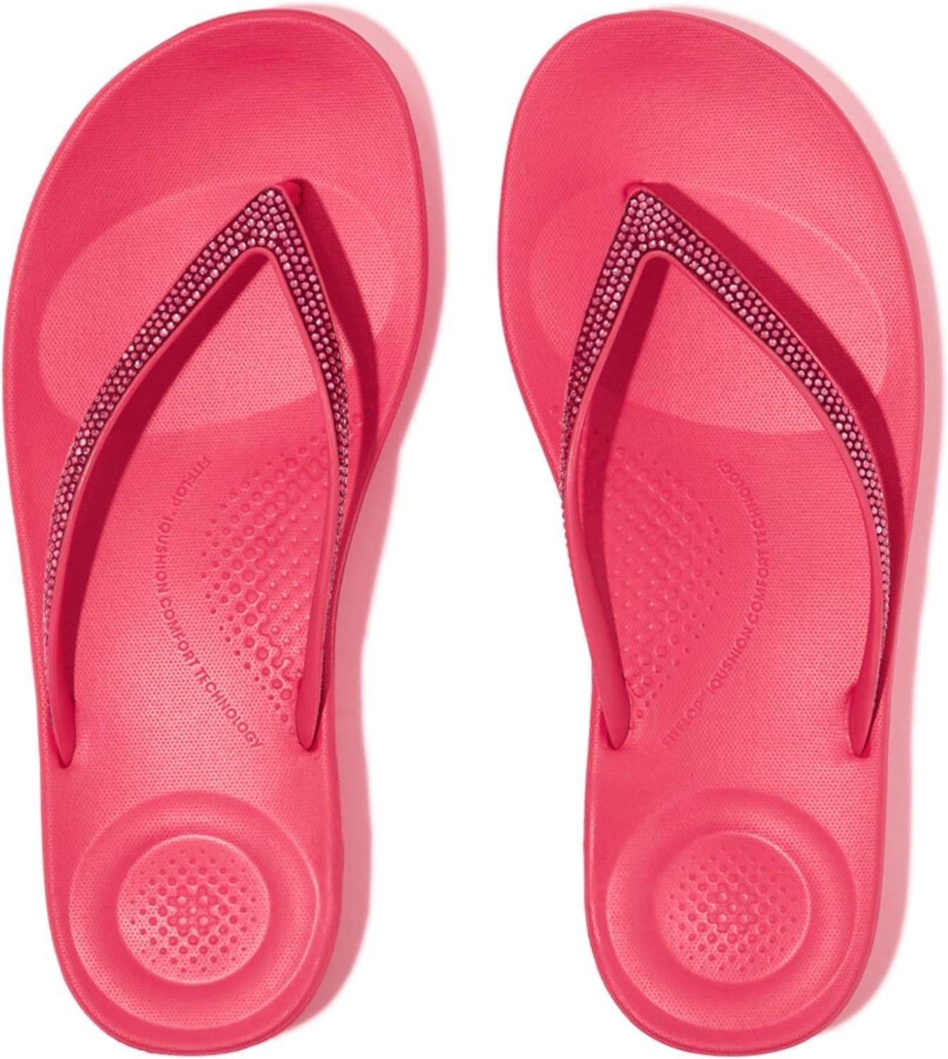 image:imageFitFlop Womens iQushion Sparkle Ergonomic Flip Flops for Walking Lightweight Waterproof Cushioned Thong Sandals for Women with Non Slip Bottom and Arch Support Lightweight Waterproof Walking Sandals wCushioned Comfort amp Arch SupportPink