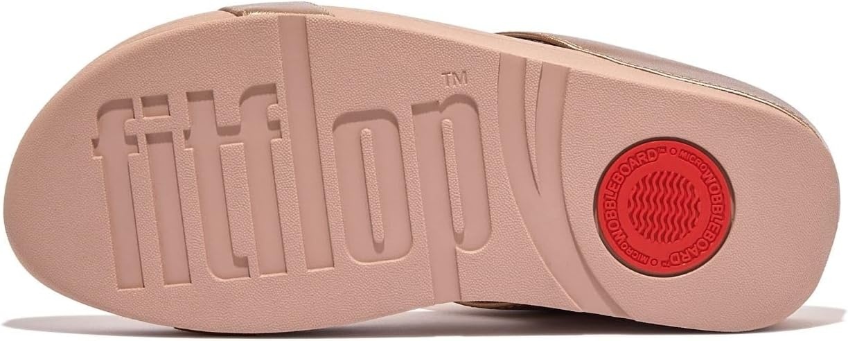 image:imageFitFlop womens Halo Beadcircle Metallic Hbar SlidesRose Gold