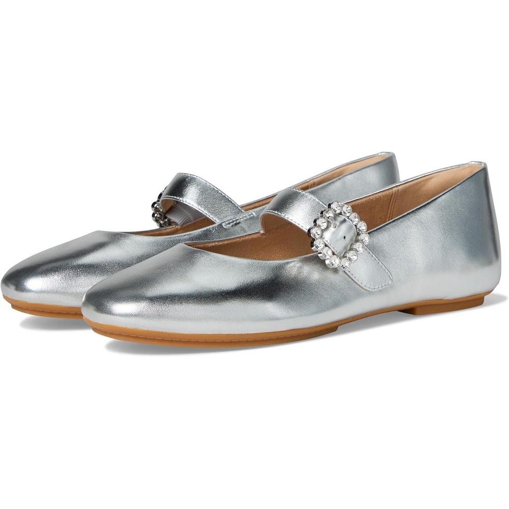 image:imageFitFlop Delicato CrystalBuckle Leather Mary JanesSilver