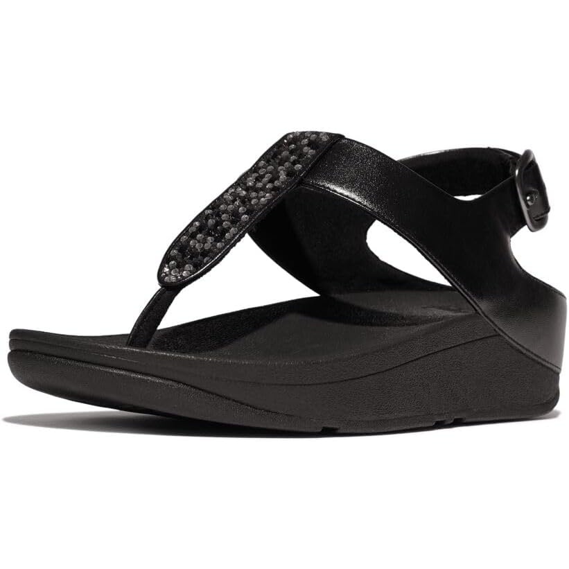 image:imageFitFlop Fino CrystalMix TStrap SandalsAll Black