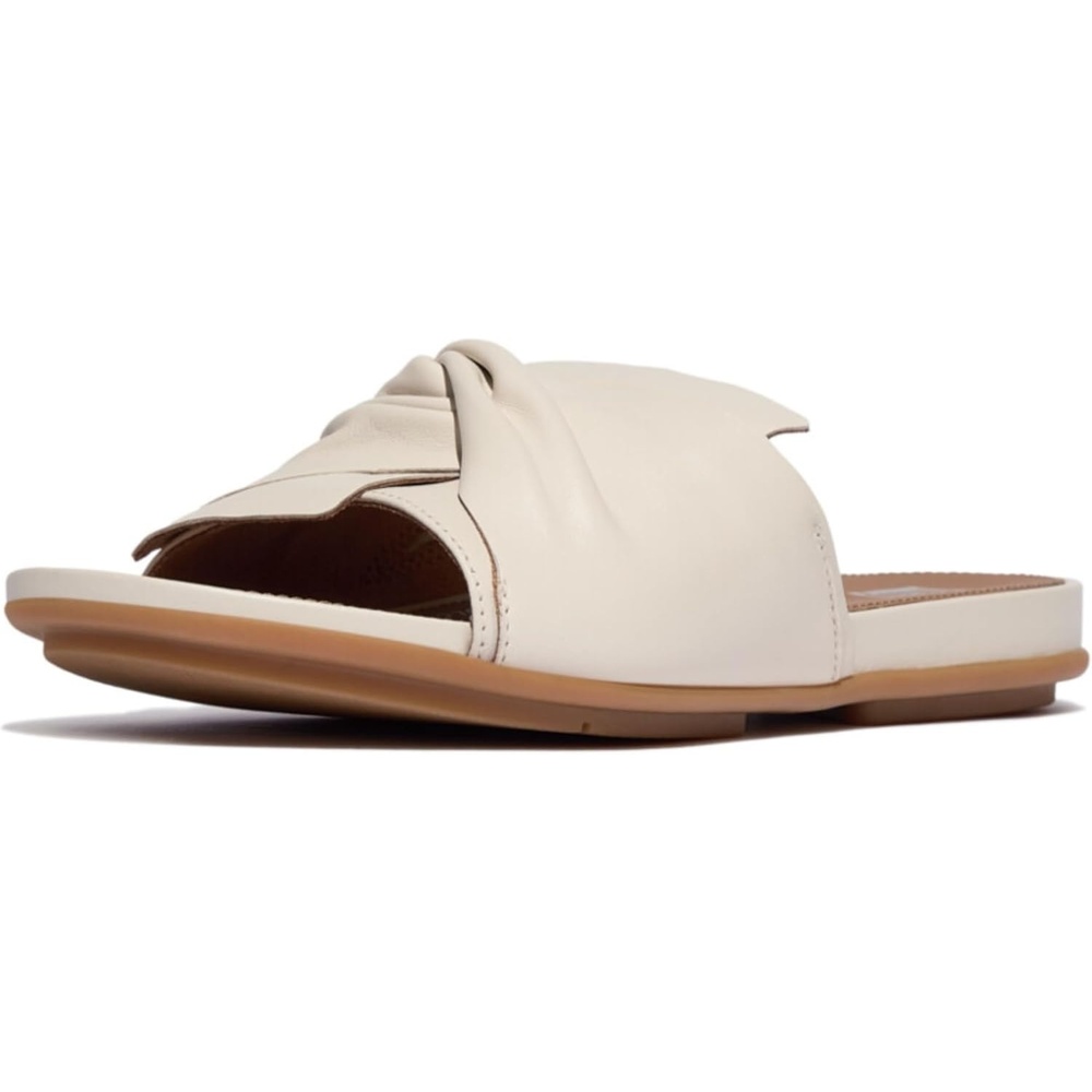 image:imageFitFlop Gracie SoftTwist Leather SlidesParis Beige