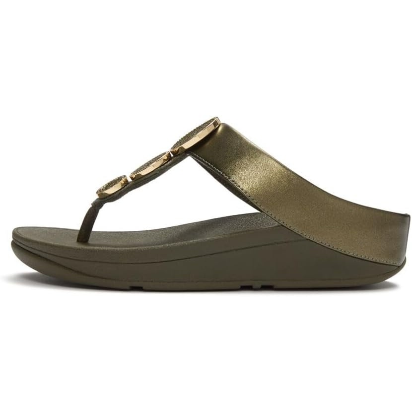 image:imageFitFlop Halo BeadCircle Metallic ToePost SandalsHerb