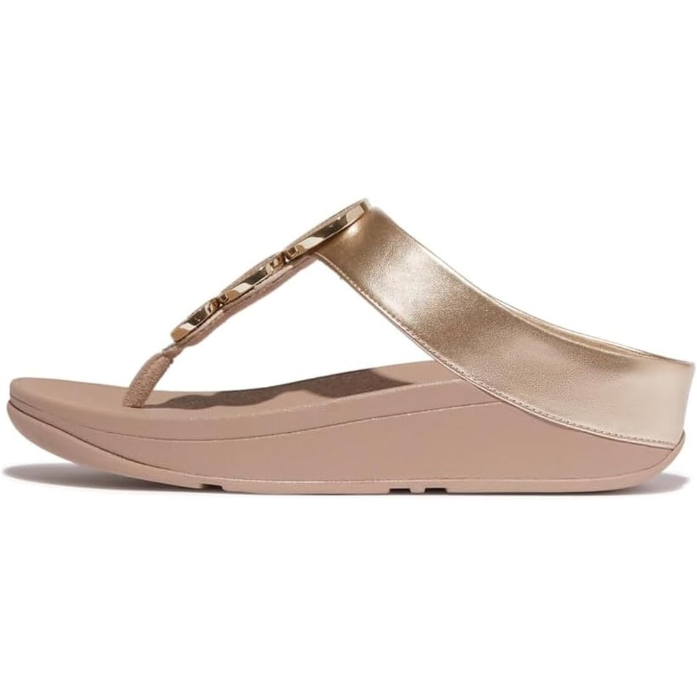 image:imageFitFlop Halo BeadCircle Metallic ToePost SandalsMetallic Latte Beige